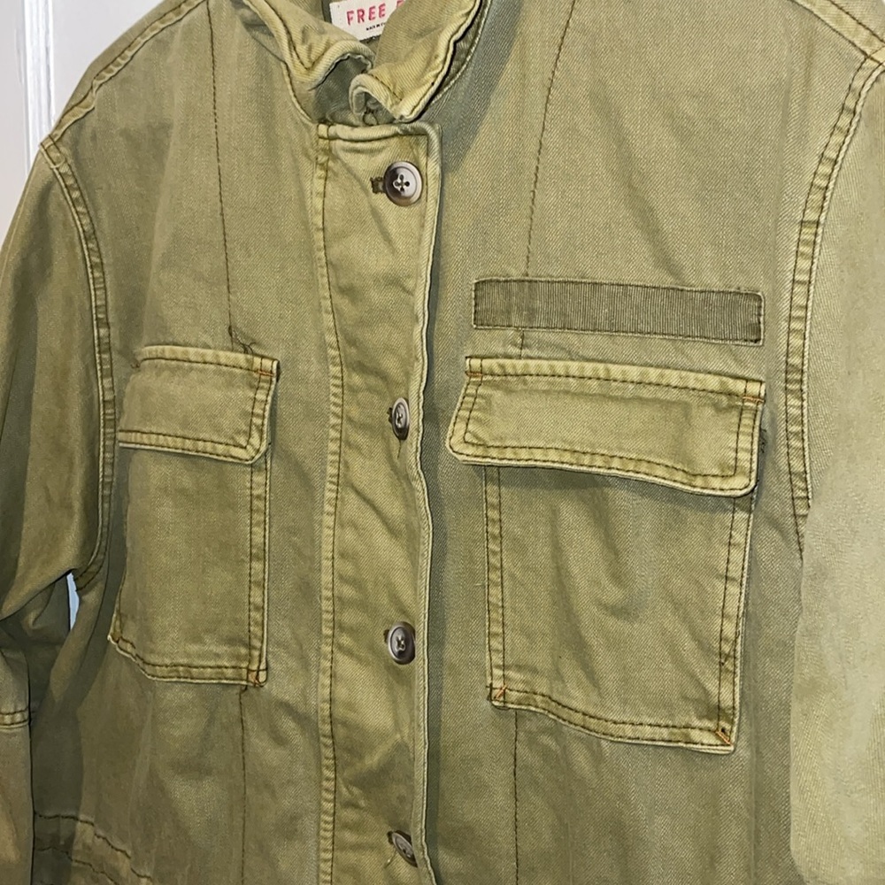 Free People Seize the Day Jacket Cargo Olive - Picture 4 of 11